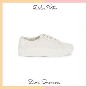 Dolce Vita White Snakeskin Zina Sneakers